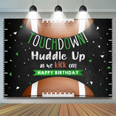 Touch Down Rugby Schwarzer Geburtstagshintergrund für Jungen